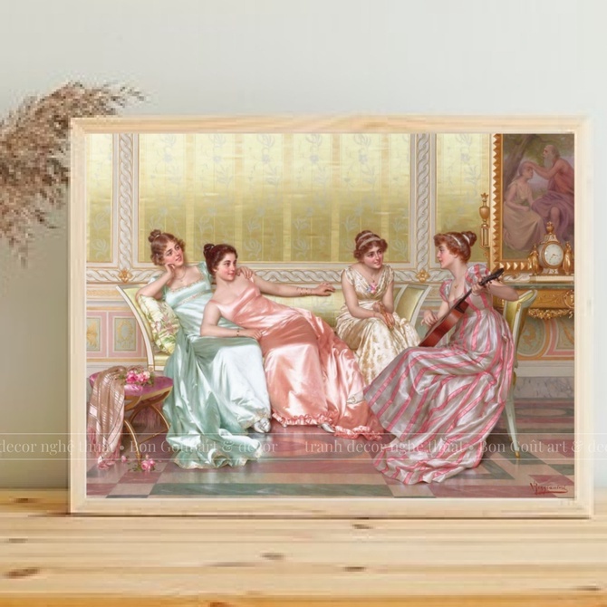 Tranh Reggianini - BUỔI TỐI 🖼 canvas treo tường decor trang trí phòng nghệ thuật Cổ điển Ý
