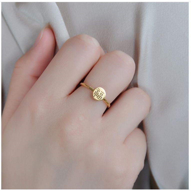 [FreeShip] Nhẫn nữ titan may mắn J10-403 - CAM KẾT KHÔNG BAY MÀU