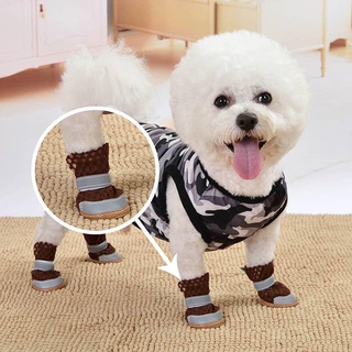 Vỏ Bọc Giày Bốn Chân Dạng Lưới Rỗng Thoáng Khí Chống Trượt Thoáng Khí Thoải Mái Mùa Hè Cho Thú Cưng Bichon Nhỏ Có Hộp Quà Bất Ngờ