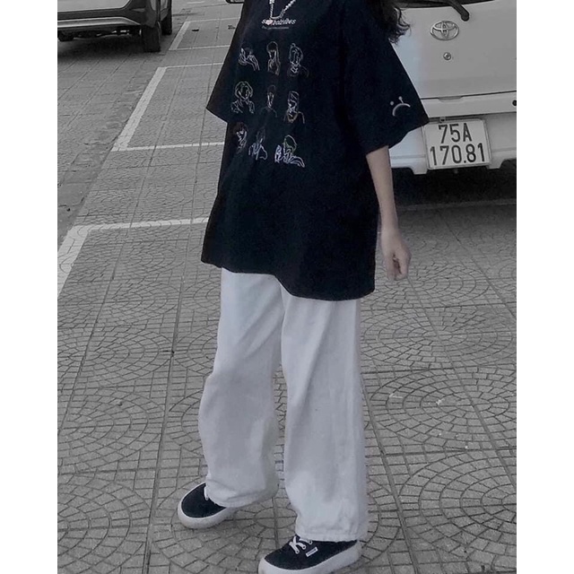 Set Bộ Áo Thun Sadboiz Mix Quần Kaki Ống Rộng Unisex