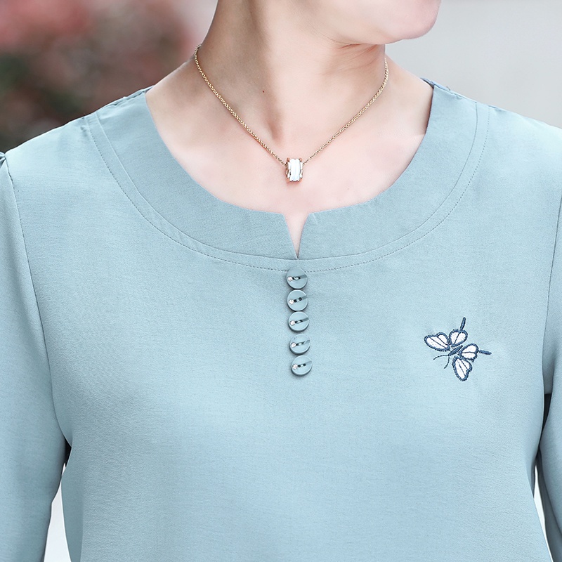 Áo Thun Ngắn Tay Thời Trang Mùa Hè Cho Phụ Nữ Trung Niên