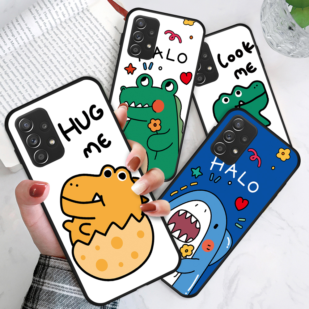 Samsung Galaxy A7 A6 A8 A9 2018 Plus Pro 2019 A6+ A8+ A9S Star A8S A750 A530 A730 cho Cartoon Crocodile Dinosaur Shark Phone Case Shockproof Soft Casing Silicone Matte Cases Protective Cover Ốp lưng điện thoại