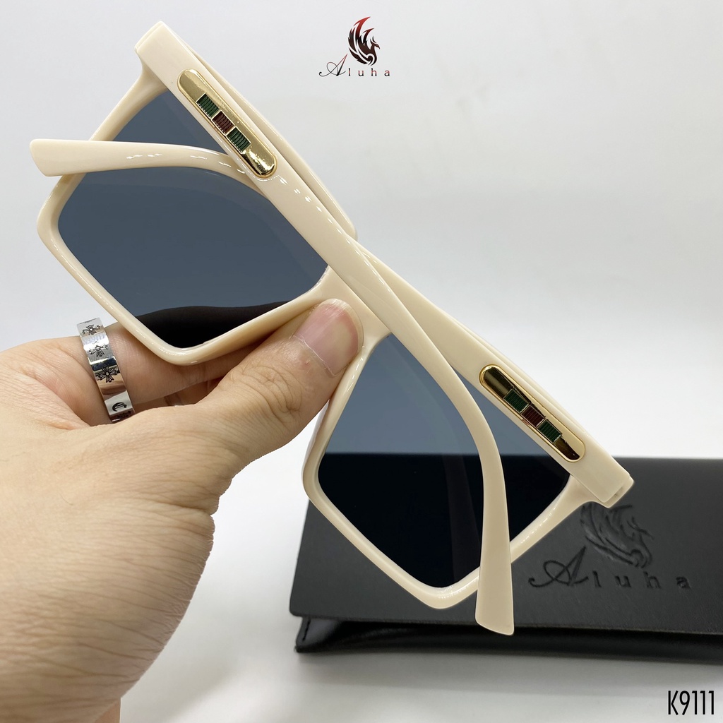 Kính mát unisex chống tia cực tím, tròng dáng U mở, họa tiết màu bên hông hiện đại, lên hình siêu đẹp - K9111 - Aluha
