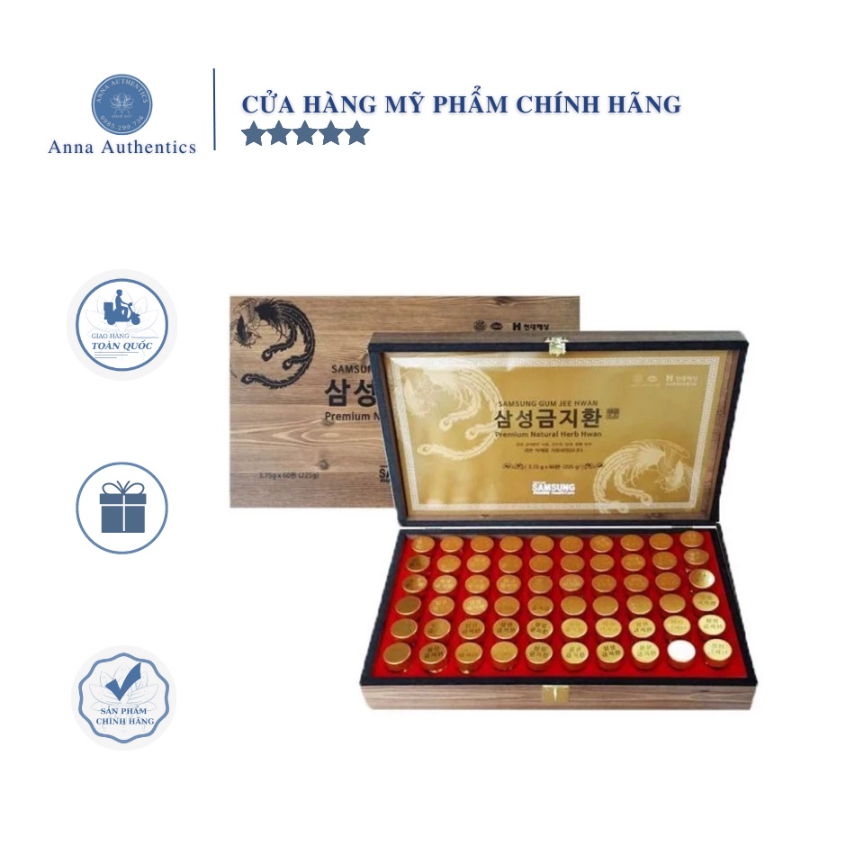 An Cung Ngưu Hoàng Hoàn Samsung Hàn Quốc, Hộp Gỗ 60 Viên