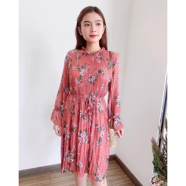 Đầm Maxi Voan Hoa Dập Li QC Cao Cấp