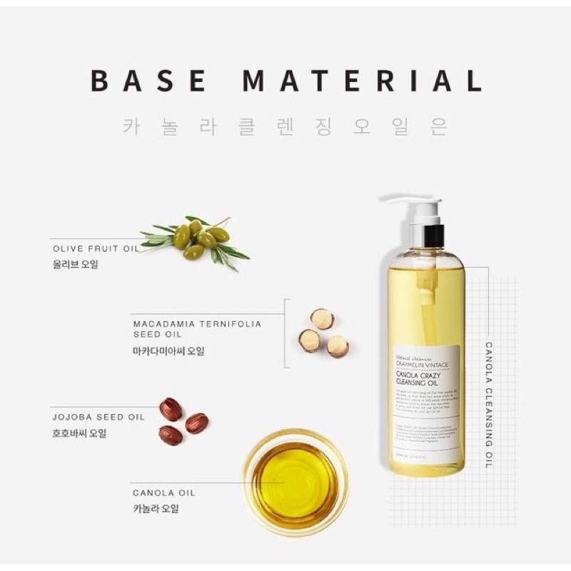 DẦU TẨY TRANG HOA CẢI GRAYMELIN VINTAGE - CANOLA CRAZY CLEANSING OIL | BigBuy360 - bigbuy360.vn