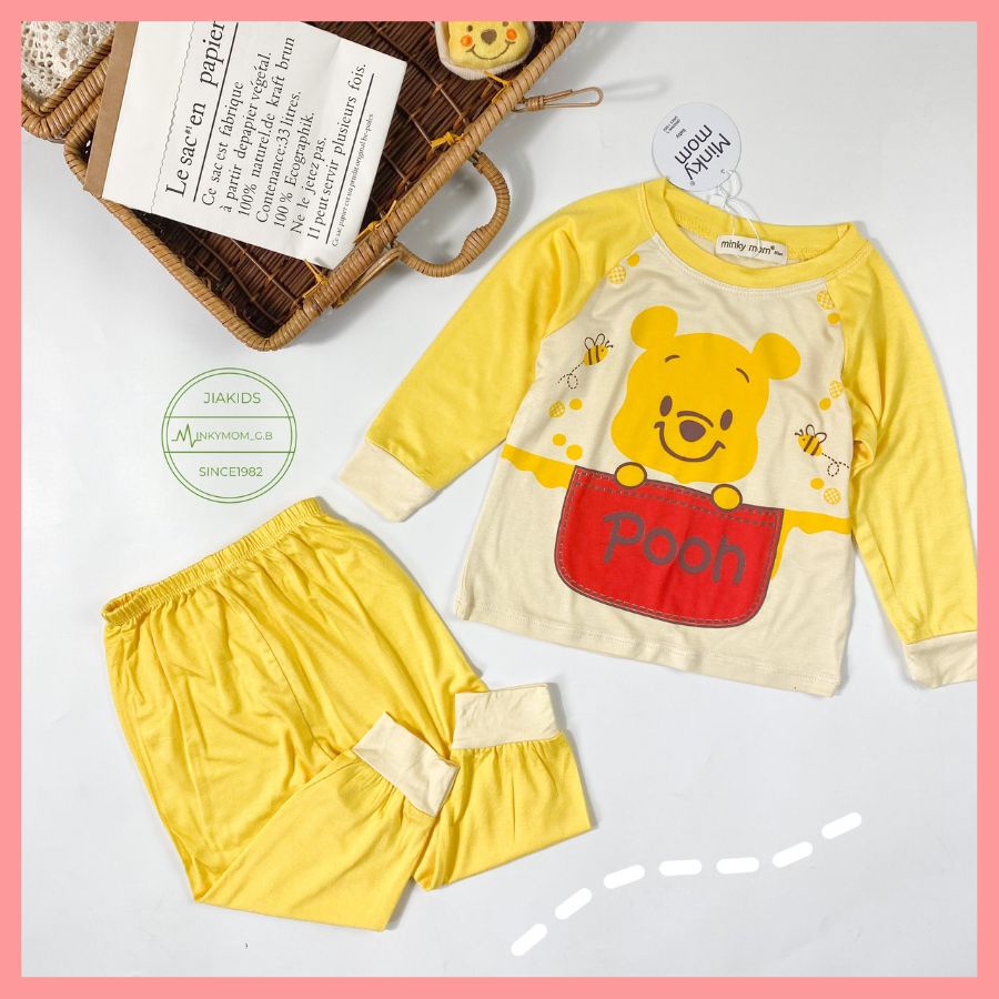 Bộ Thun Lạnh Dài Tay Cho Bé Trai Bé Gái 8-27kg -TD-IN53 In hình Động Vật Dễ Thương Chất Vải Thoáng Mát