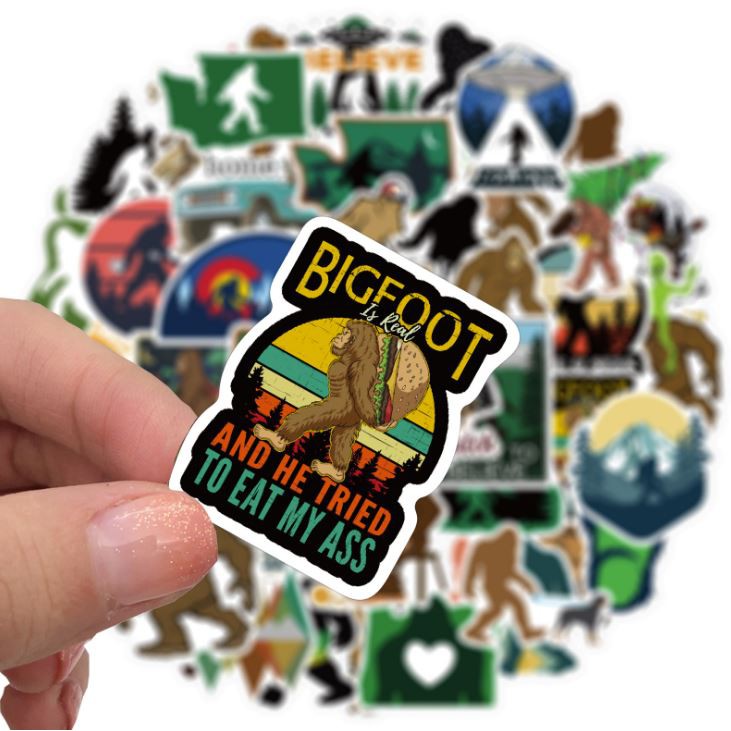 Sticker Bigfoot Sasquatch nhựa PVC không thấm nước, dán nón bảo hiểm, laptop, điện thoại, Vali, xe, Cực COOL #179