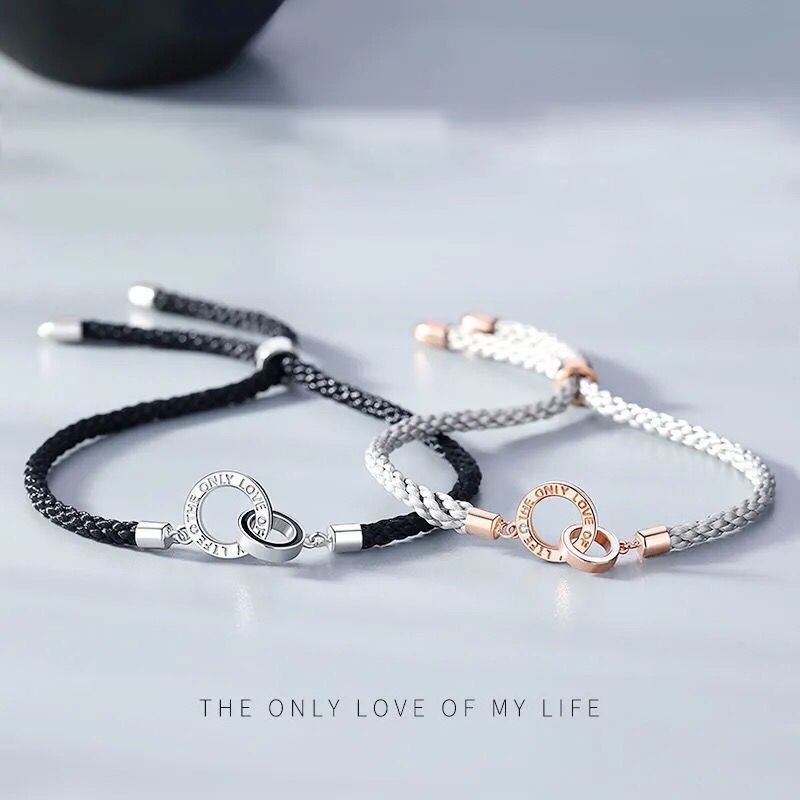 Vòng Tay Dài Mặt Khóa Hình Trái Tim Đính Đá Thời Trang Cho Cặp Đôi/ Bạn Trai/ Bạn Gái Làm Quà Tặng Valentine
