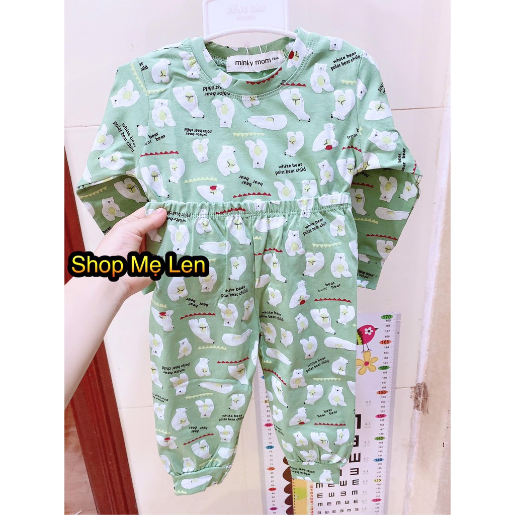 Bộ Cotton 100% Minky Mom In Toàn Thân Họa Tiết Cầu Vồng- Gấu Trúc Dễ Thương Cho Bé (Sz từ 7-19kg)