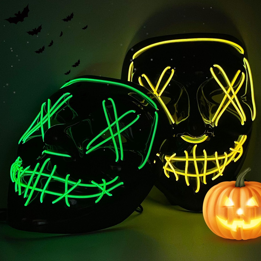 Mặt Nạ Hóa Trang Halloween Có Đèn LED Nhiều Màu Sắc Độc Đáo
