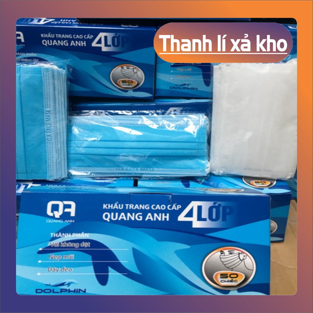 [RẺ VÔ ĐỊCH] Hộp Khẩu Trang Y Tế 50 Chiếc Hàng 4 Lớp Kháng Khuẩn Ngăn Ngừa Vi Khuẩn,Khói Bụi Độc Hại.HÀNG CÓ SẴN