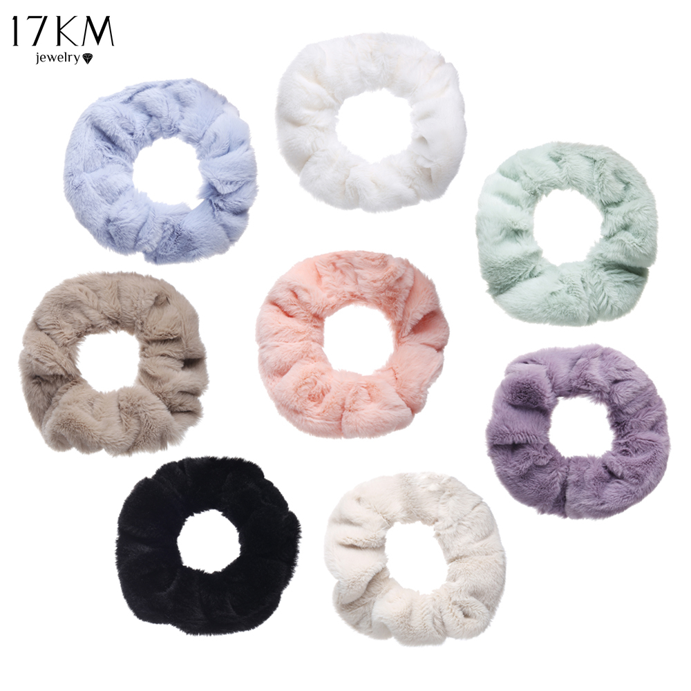 Phụ Kiện Dây Buộc Tóc 17km Lông Mịn Màu Sắc Xinh Xắn Cho Nữ Theo Phong Cách Hàn Quốc