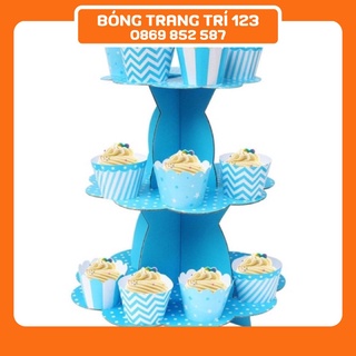 [Chất Lượng ] Kệ Cupcake 3 Tầng Họa Tiết Chấm Bi