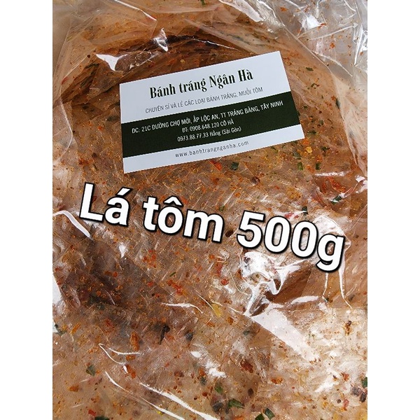 Bánh tráng trộn tôm vuông gói 500g Ngân Hà siêu rẻ