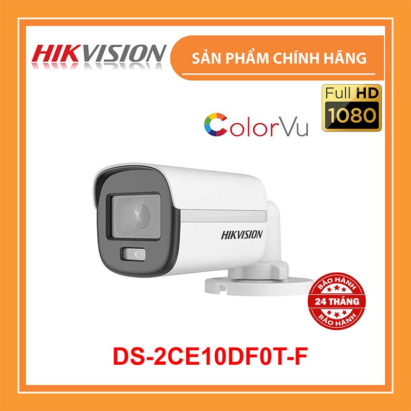 [Chính Hãng] Camera HDTVI ColorVu 2.0MP thân trụ HIKVISION DS-2CE10DF0T-F