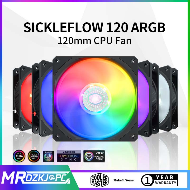 COOLER MASTER SICKLEFLOW Sản phẩm gốc Quạt TảN NhiệT CPU 120 ARGB 120mm MàU TrắNg / Đen Cho PC Không có bao bì hộp màu