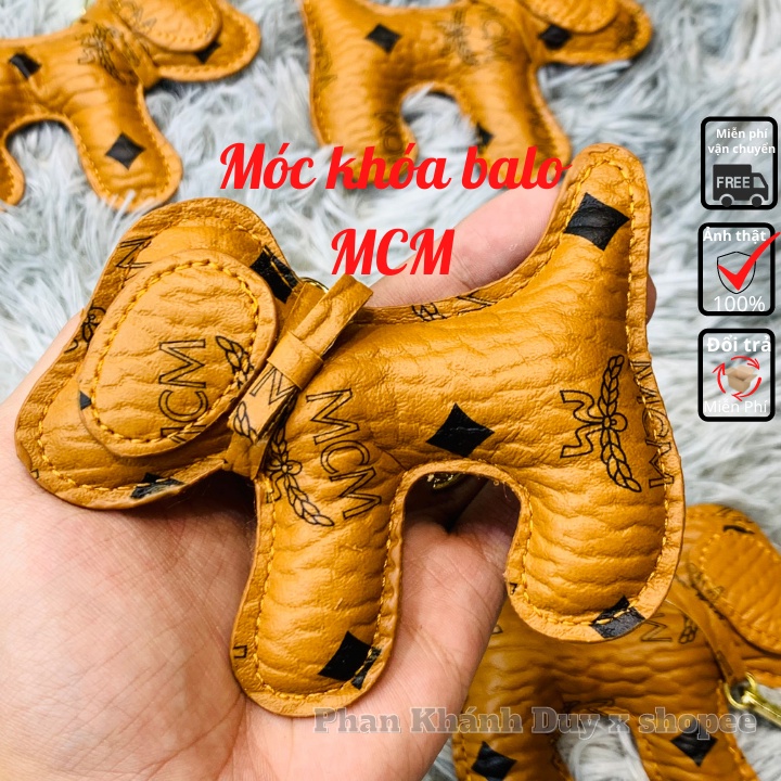 Móc khóa balo mcm hình con cún làm bằng da