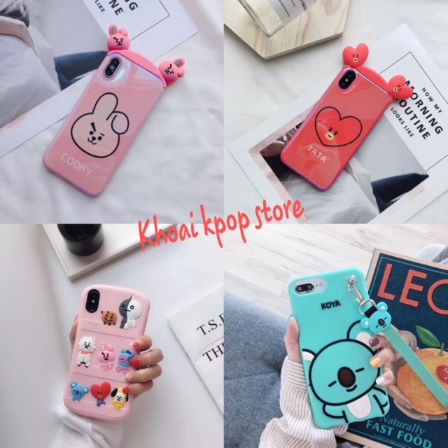 Ốp điện thoại BT21 BTS Tata Cooky Koya 6,6s,6 plus, 6s plus 7,8, 7,8 plus, X XS, XS MAX