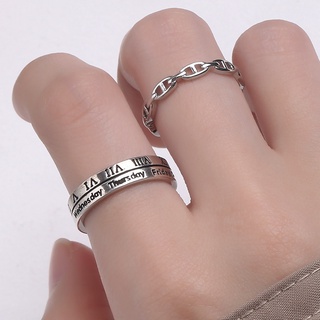 Nhẫn hở khắc số la mã retro thời trang cho học sinh