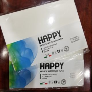 Set 10 giấy Happy màu nước A5 300gsm