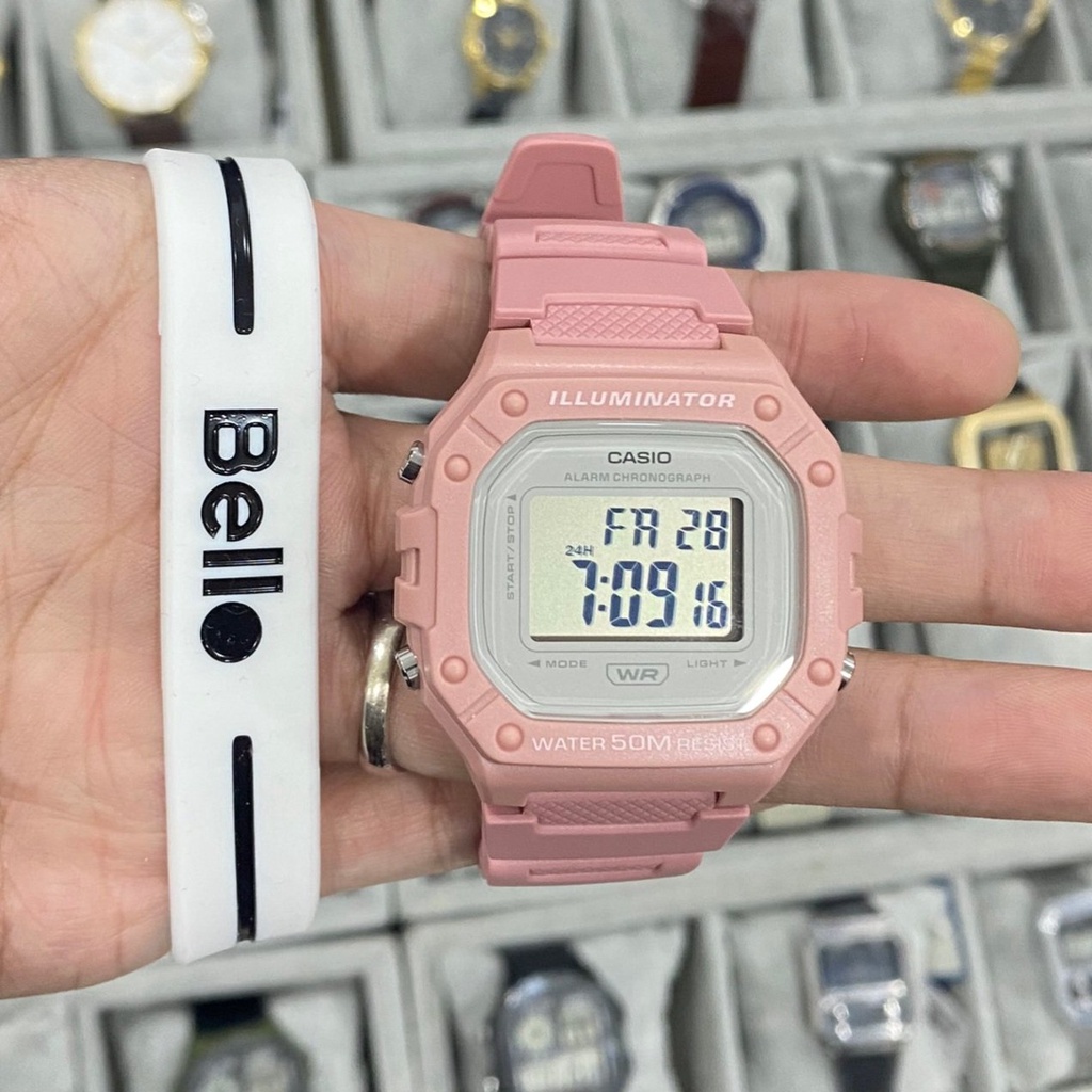 Đồng hồ dây nhựa Casio Nam W-218HC chính hãng bảo hành 1 năm Pin trọn đời