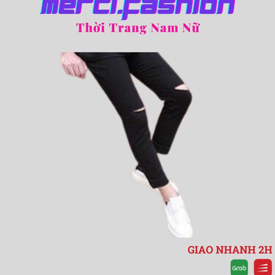 🌟HCM🌟🌺🌺️⚡Quần Jean Rách Gối Đen Siêu Hot Cho Nam Dẫn Đầu Xu Thế mã: SP000079