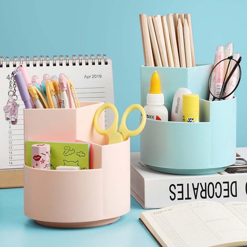 Hộp Đựng Cọ Trang Điểm Bằng Nhựa Hình Tròn Xoay 360 Độ Đa Năng Tiện Dụng Ốp