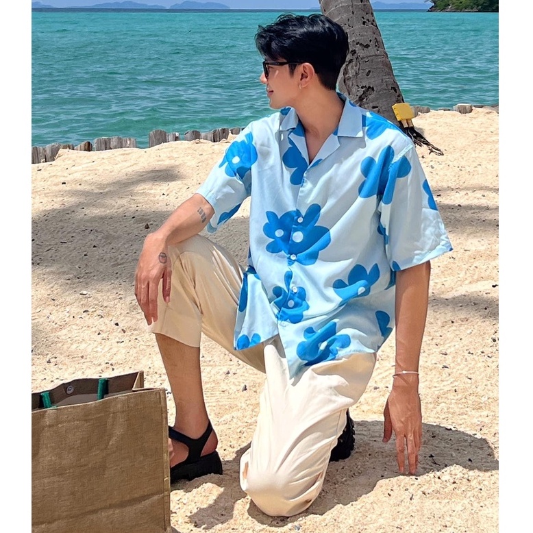 Á sơ mi nam  xanh - Beachee Blue Shirt