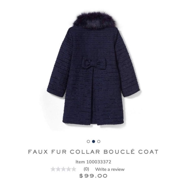 Áo khoác dạ dài cổ lông Janie and Jack