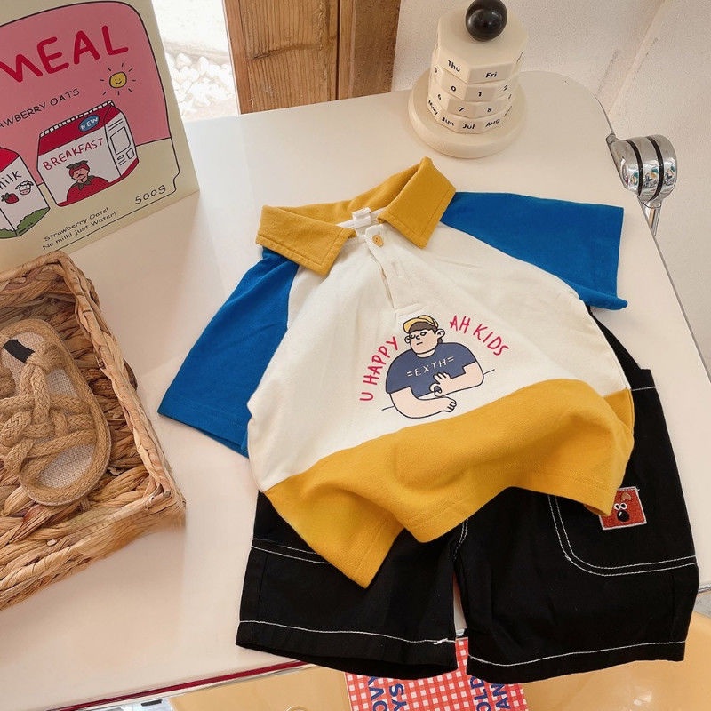 [Babycat] Hàng Có Sẵn Áo Thun POLO Tay Ngắn Phối Màu Tương Phản Thời Trang Mùa Hè Phong Cách Nhật Bản Hàn Quốc Cho Bé Trai Và Bé Gái