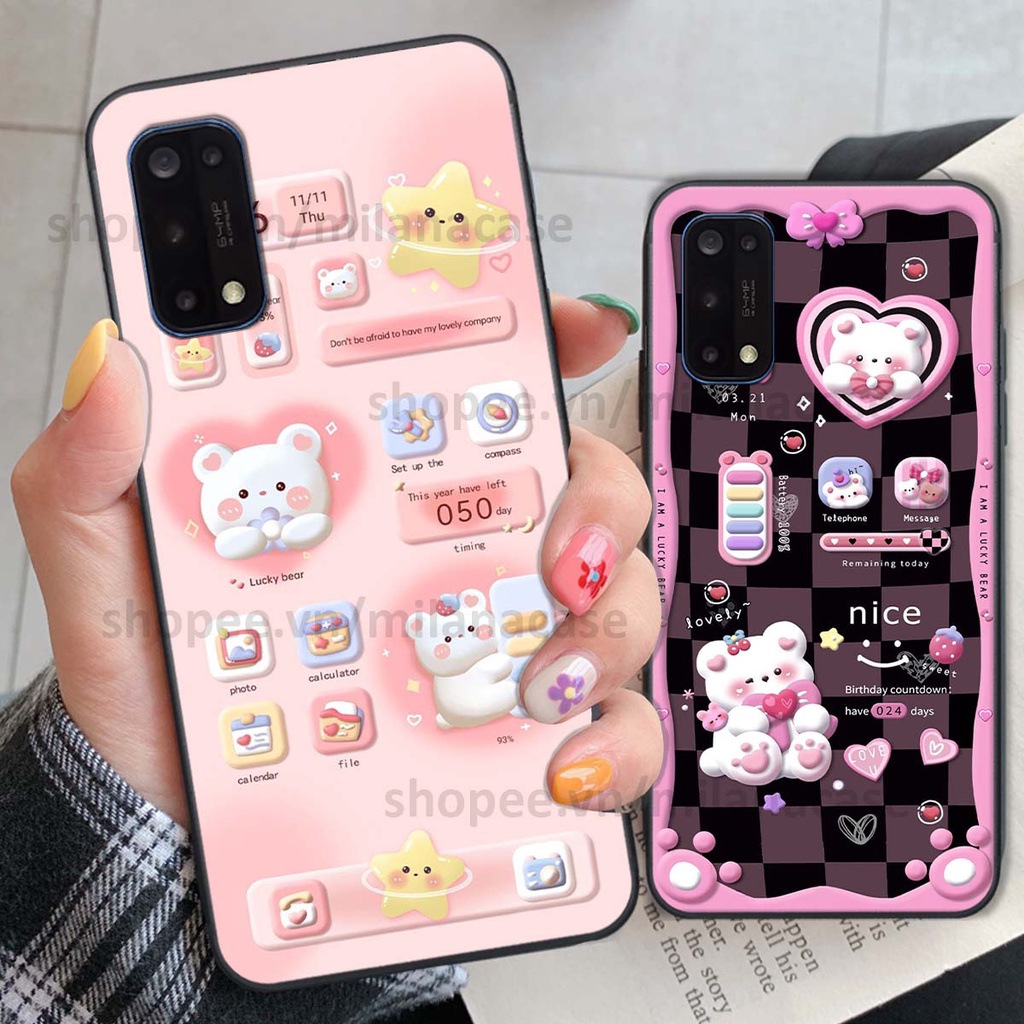 Ốp Realme 7 / 7 Pro hình đồng hồ icon gấu mèo cute cực dễ thương ngộ nghĩnh