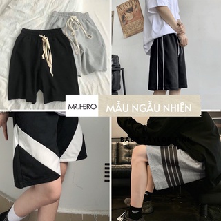 ✤⊙☍Quần short nam nữ unisex ống rộng phong cách thể thao Hàn Quốc QS Mrhero mẫu ngẫu nhiên