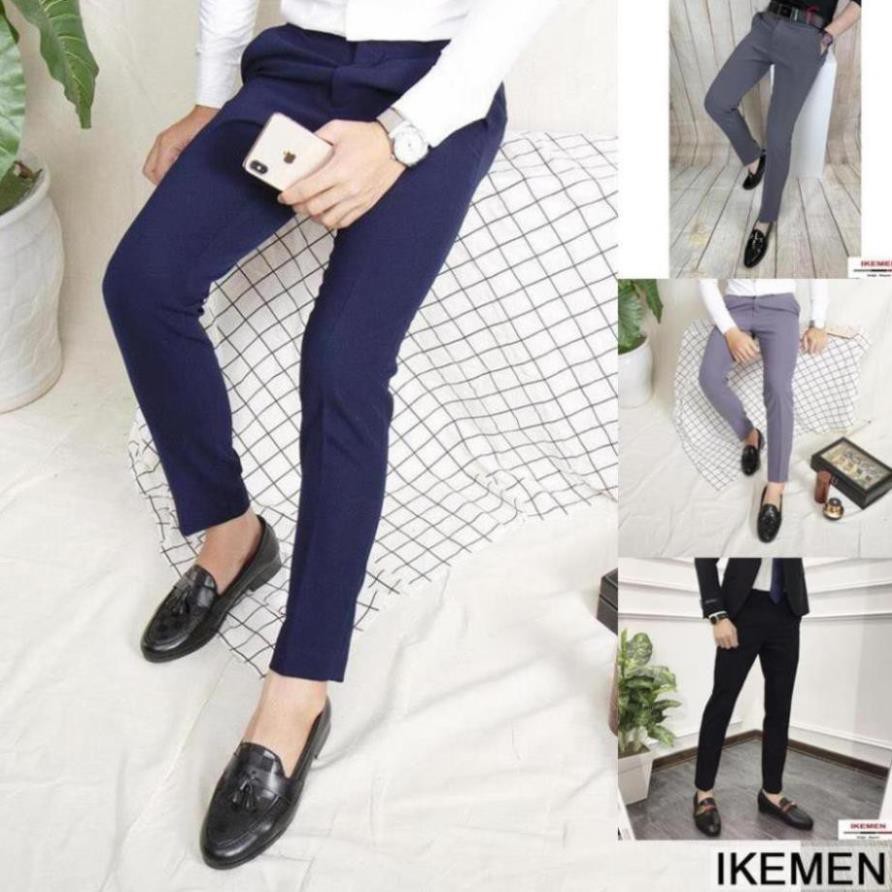 Quần tây nam ống côn dáng ôm body co giãn 4 chiều chất vải tuyết mưa | BigBuy360 - bigbuy360.vn