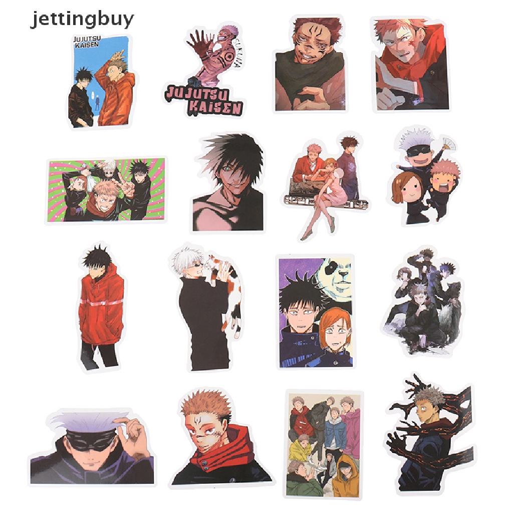Set 50 miếng dán JETTING hình hoạt hình Jujutsu Kaisen trang trí laptop/ vali/ đàn guitar