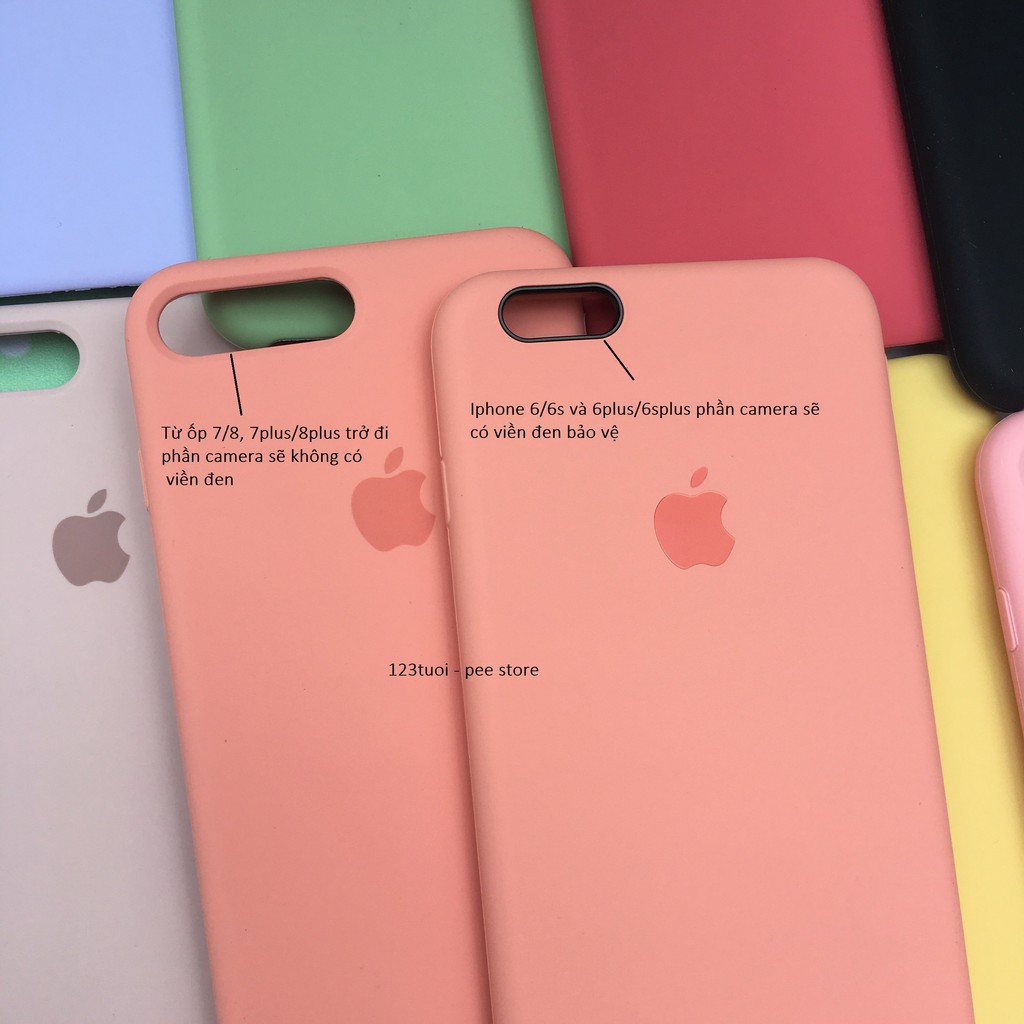 ỐP IPHONE SILICON CHỐNG BẨN LOGO TÁO - 8 MÀU | BigBuy360 - bigbuy360.vn