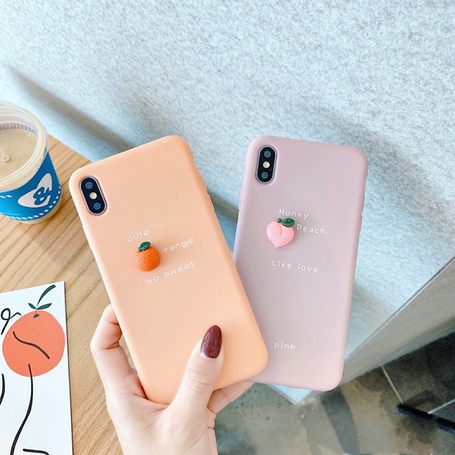 Ốp lưng iphone Trái Cây Tí Hon trơn dẻo 3D 6PLUS 7PLUS 8PLUS X/XS XR XSMAX