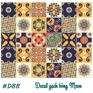 Decal gạch bông meon 15 ô khổ 20×20