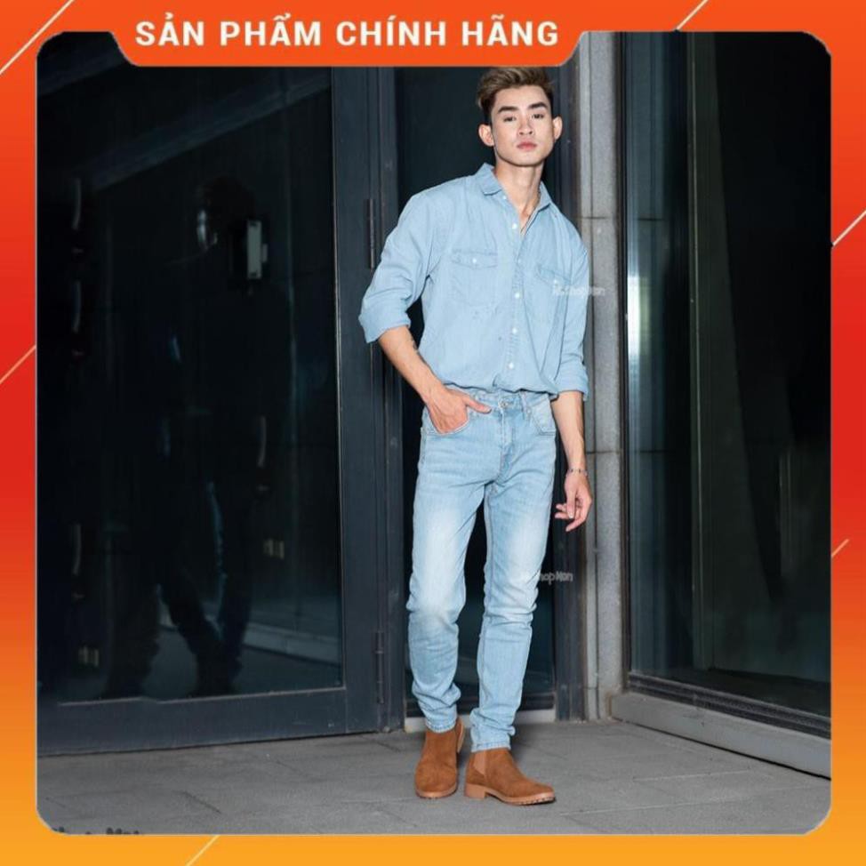 Quần jean nam xanh nhạt cao cấp hàng việt nam xuất khẩu, quần bò nam co giãn giặt không bay màu -SK1