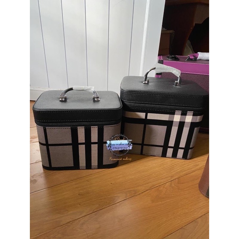 Cốp mi nail mini kẻ ô