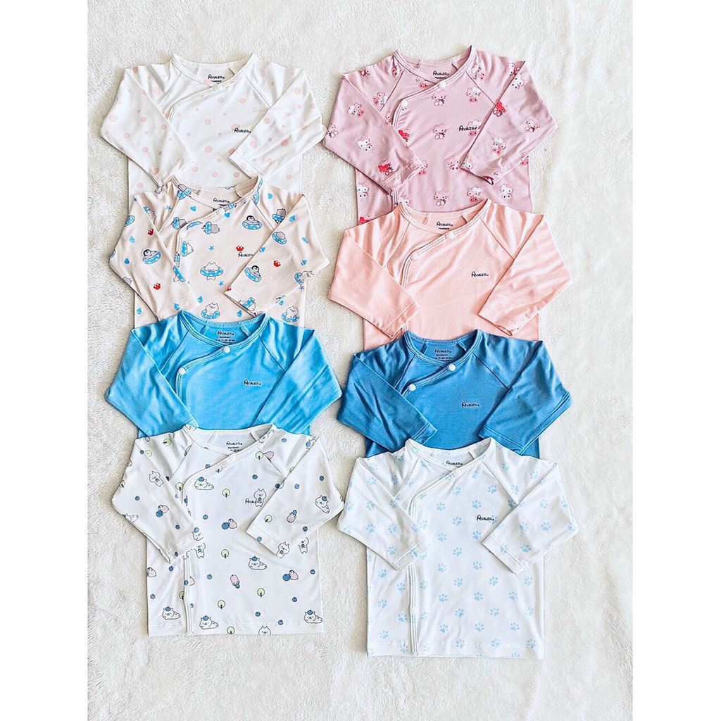 Áo sơ sinh dài/cộc Avaler size 0/3,3/6m sợi tre mịn,mát