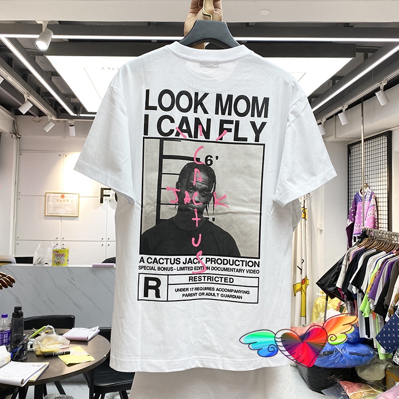 Áo Thun Ngắn Tay In Logo LOOK MOM I CAN FLY Scott Phong Cách Hip Hop Thời Trang Mùa Hè Cho Nam Và Nữ