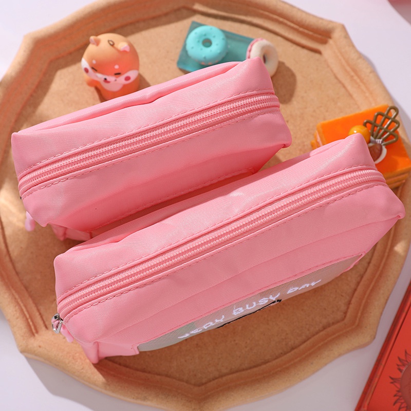 Túi Lưới Đựng Bút/Mỹ Phẩm Trong Suốt Họa Tiết Hoạt Hình Phong Cách Nhật Hàn Độc Đáo