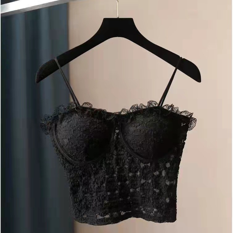 DUNEA Áo Lót Hai Dây Phối Ren Gợi Cảm Cho Nữ 3.8Cm