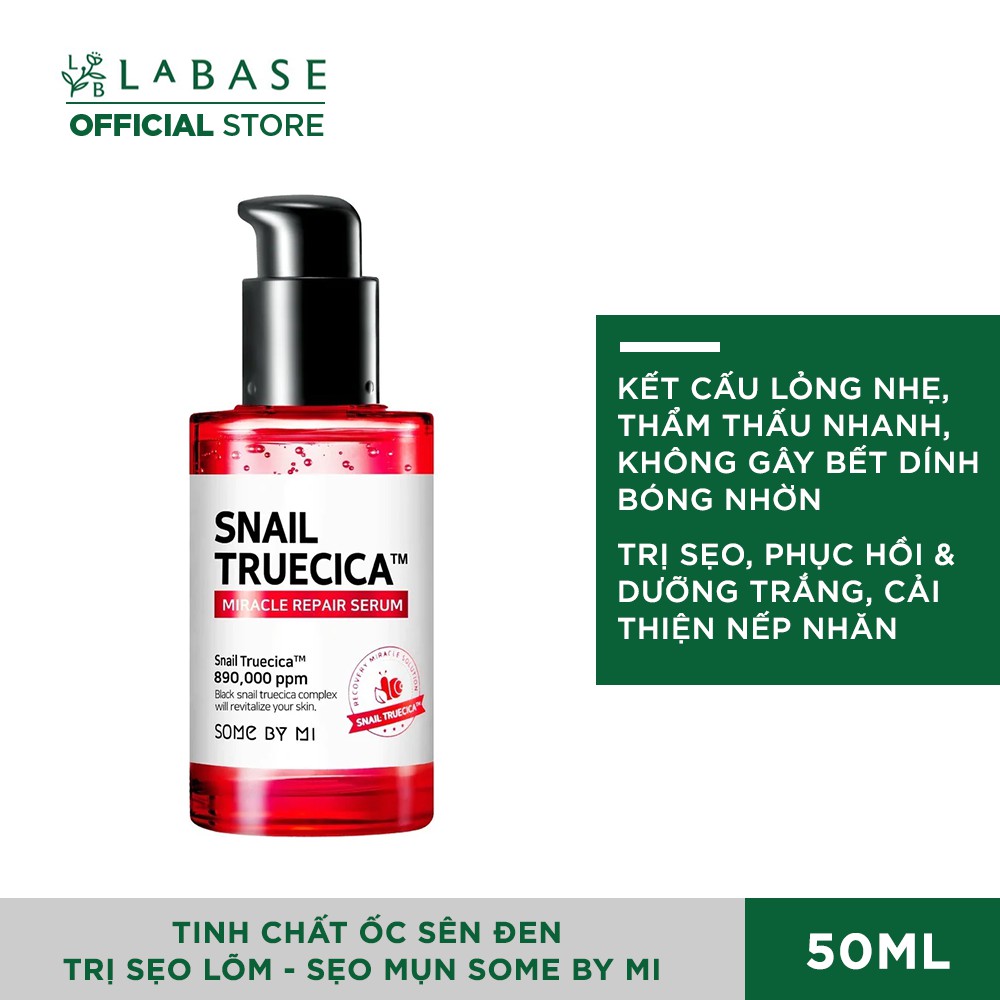 [Hàng nhập khẩu chính hãng] Tinh chất ốc sên đen giảm sẹo lõm - sẹo mụn Some By Mi Snail Truecica Miracle Serum 50ml | BigBuy360 - bigbuy360.vn