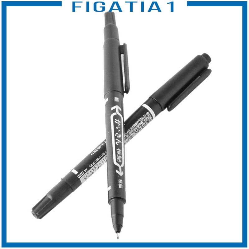 Set 10 Bút Đánh Dấu Hai Đầu Màu Đen Chống Thấm Nước figatia1