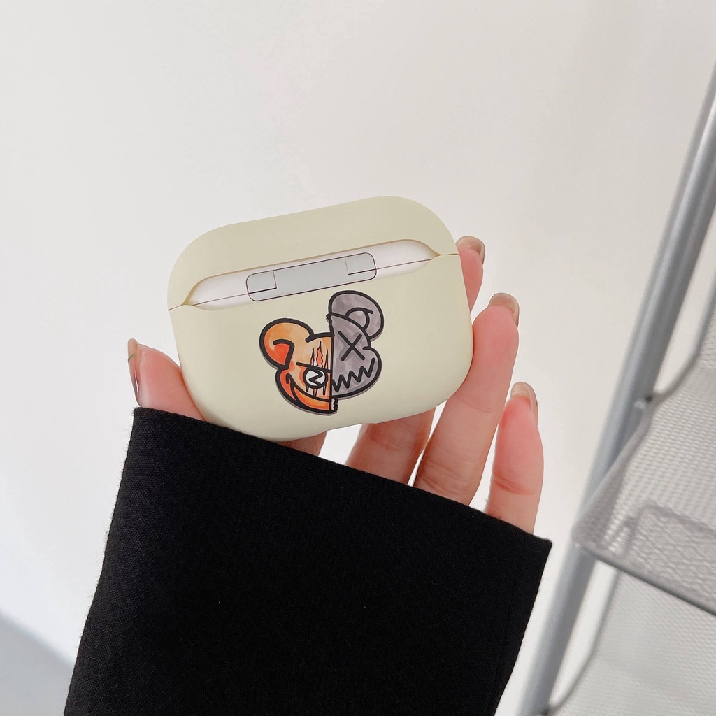 Vỏ Bảo Vệ Hộp Sạc Tai Nghe AirPods3 AirPods3 Họa Tiết Hoạt Hình Đầu Gấu Dễ Thương Ốp