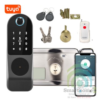KHÓA CỔNG VÂN TAY THẺ TỪ MÃ SỐ REMOTE DÙNG PIN WIFI SHP-IDL3B