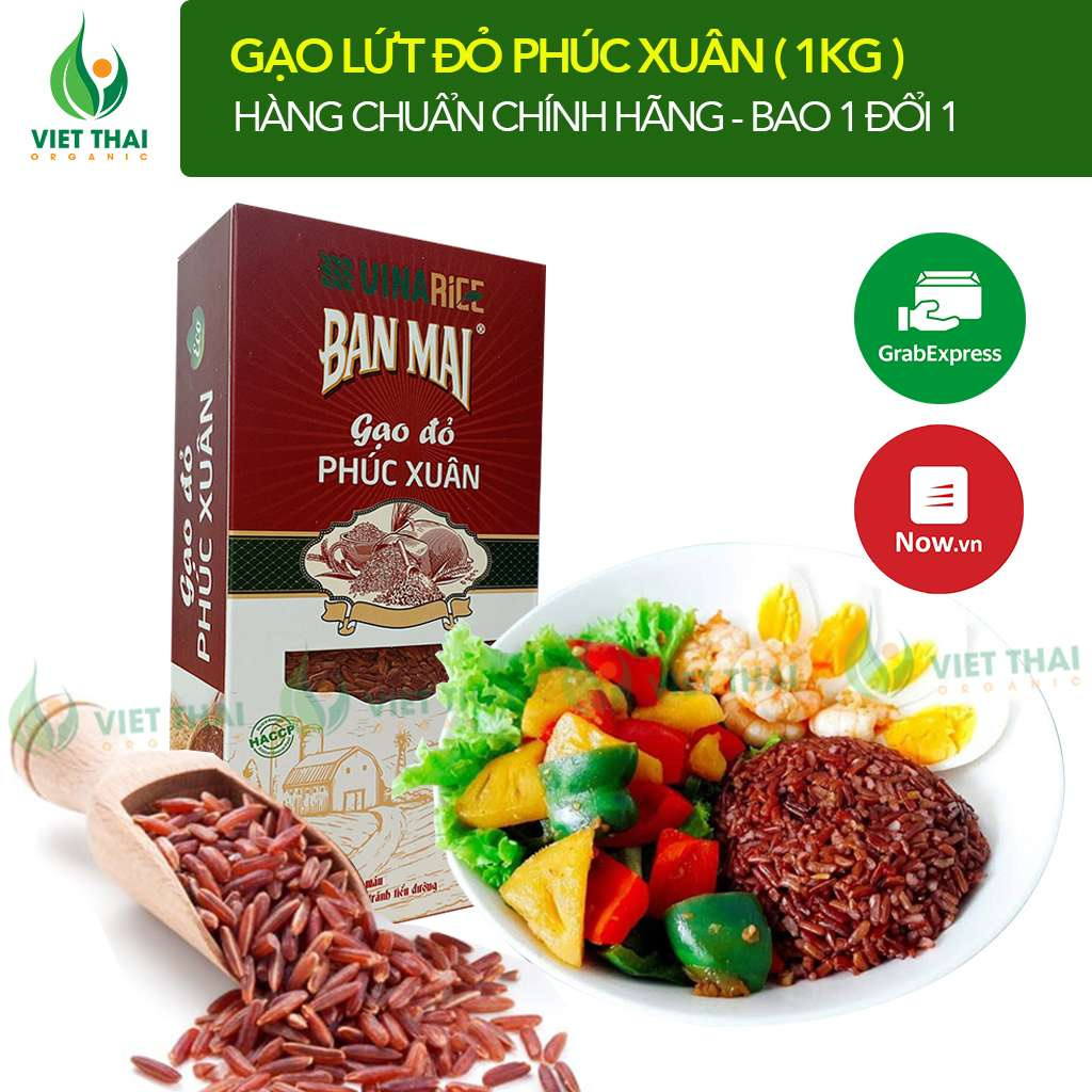 Gạo Lứt Đỏ Giảm Cân / Eat Clean Siêu Dẻo, Mềm, Thơm (Hộp 1kg) Phúc Xuân | BigBuy360 - bigbuy360.vn