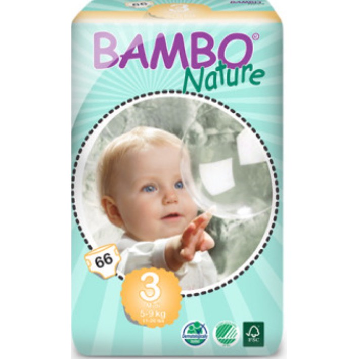 BỈM TÃ DÁN NHẬP KHẨU CHÂU ÂU THƯƠNG HIỆU BAMBO NATURE (ĐAN MẠCH), SIZE: NB28, S30, M66, L60, XL54.